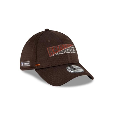 Cleveland Browns Gorra | New Era NFL Official Summer Sideline 39thirty Stretch Fit Cap Mexico - Marrom